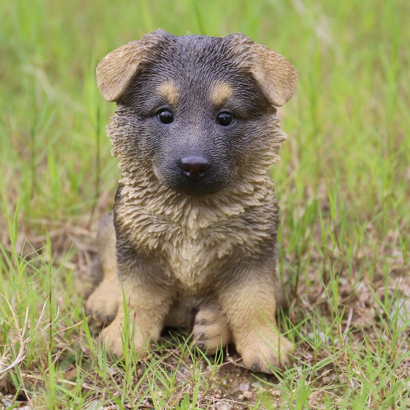 german shepherd puppy statue